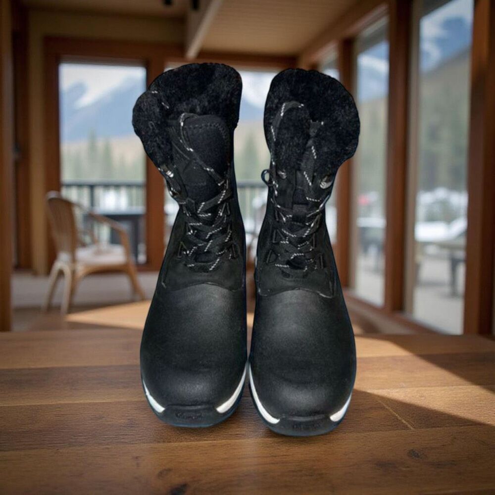 NWOB Muck Apres Lace Arctic Grip Black Insulated Snow Boots Size 6